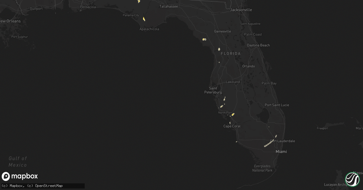 Hail map in Florida on June 28, 2014