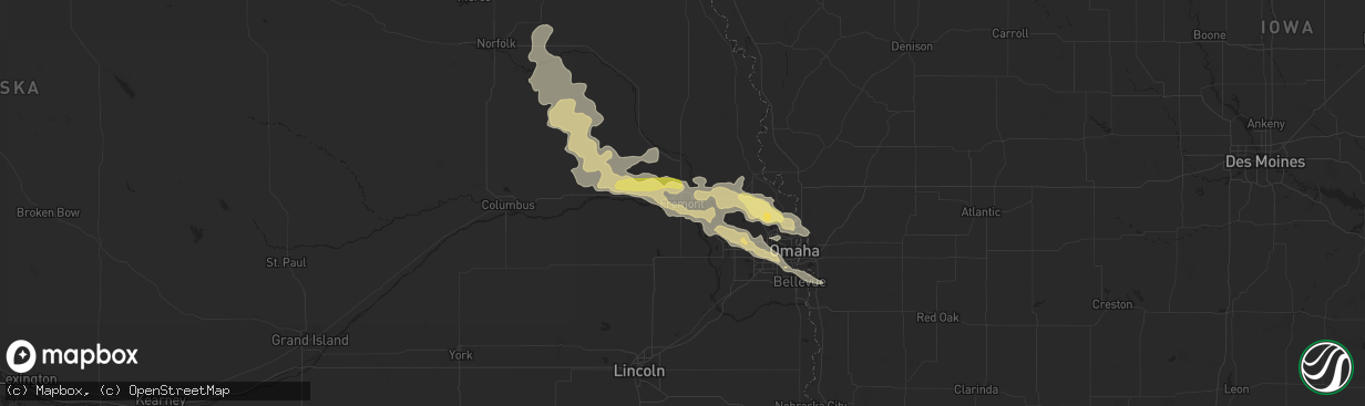 Hail map in Fremont, NE on June 28, 2014