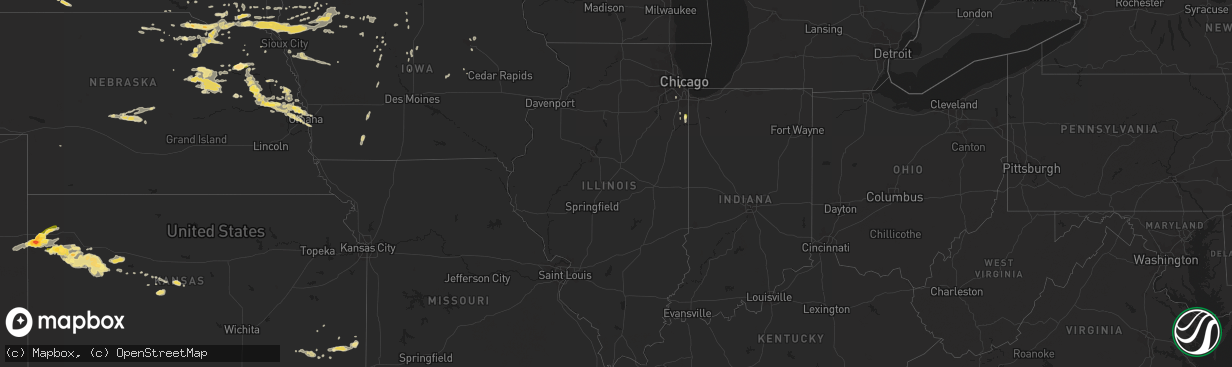 Hail map in Illinois on June 28, 2014