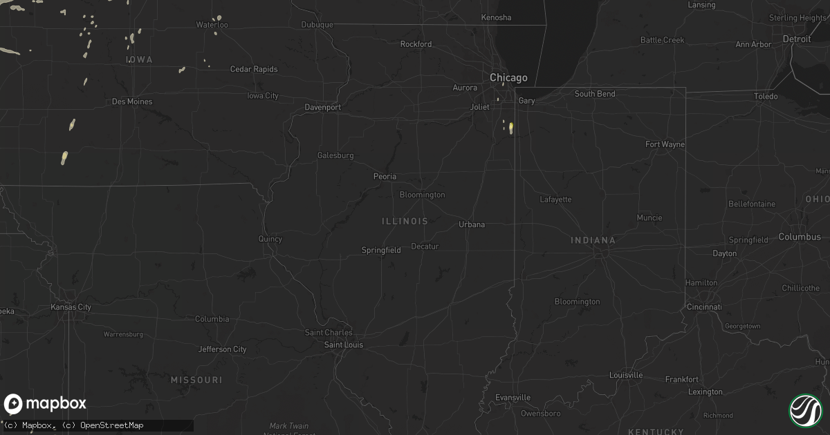 Hail map in Illinois on June 28, 2014