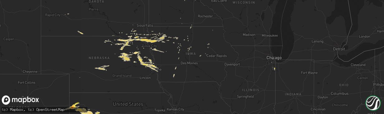 Hail map in Iowa on June 28, 2014