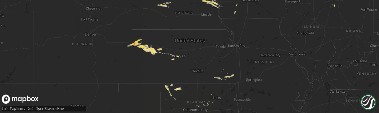 Hail map in Kansas on June 28, 2014