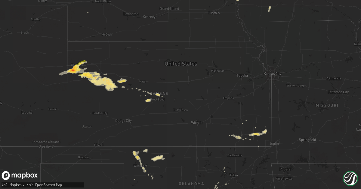 Hail map in Kansas on June 28, 2014