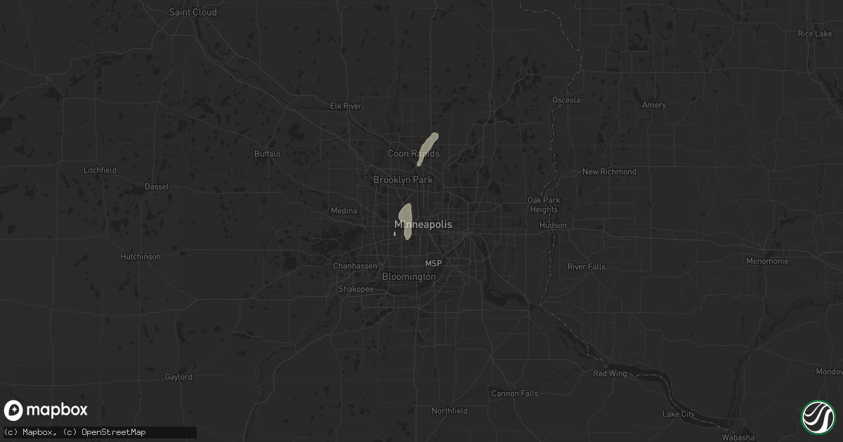 Hail map in Minneapolis, MN on June 28, 2014
