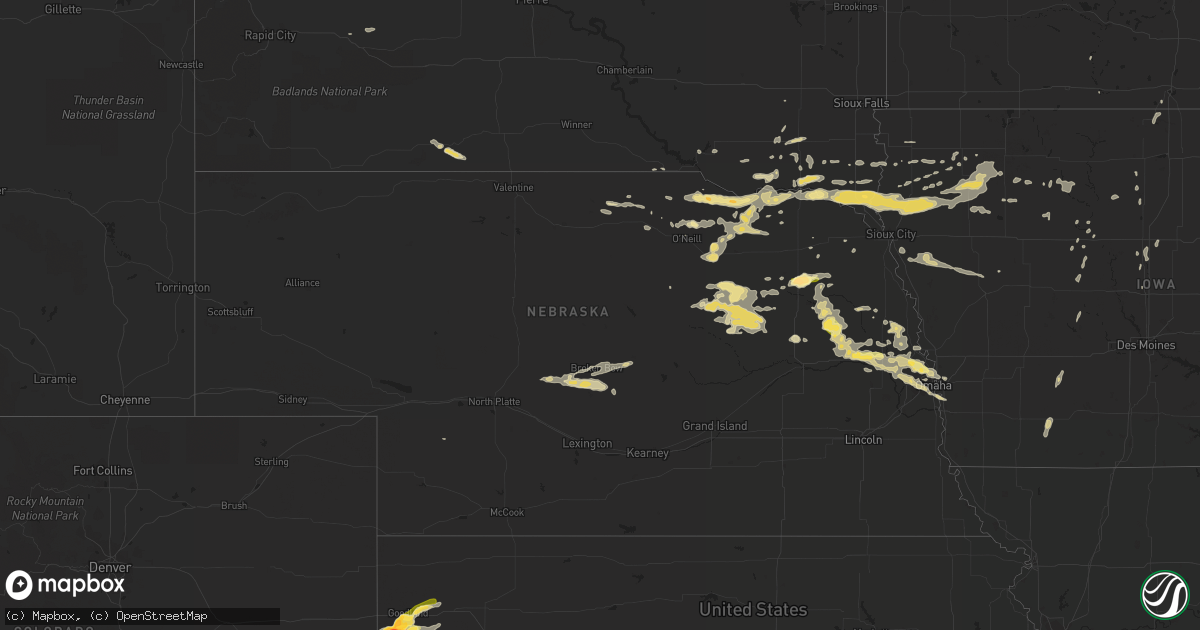 Hail map in Nebraska on June 28, 2014