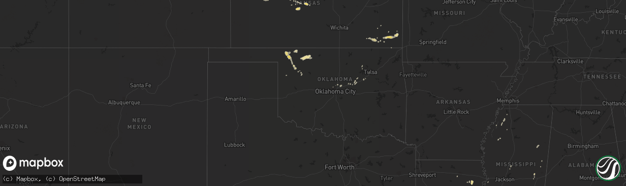 Hail map in Oklahoma on June 28, 2014