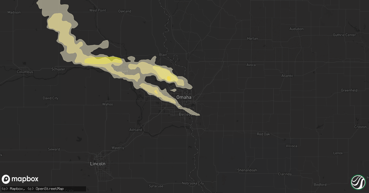 Hail map in Omaha, NE on June 28, 2014