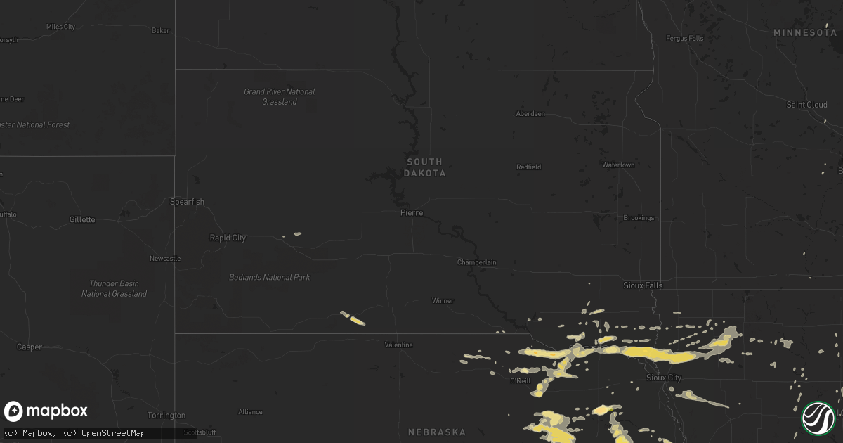 Hail map in South Dakota on June 28, 2014