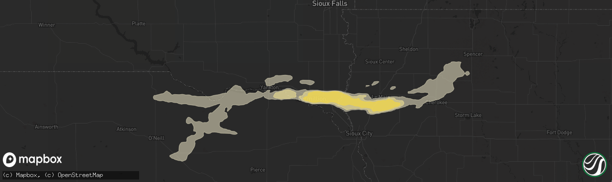 Hail map in Vermillion, SD on June 28, 2014