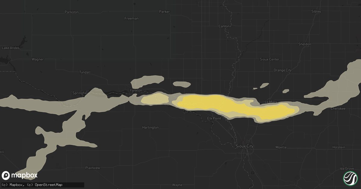 Hail map in Vermillion, SD on June 28, 2014