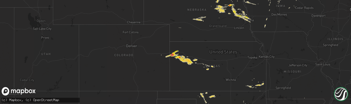 Hail map on June 28, 2014