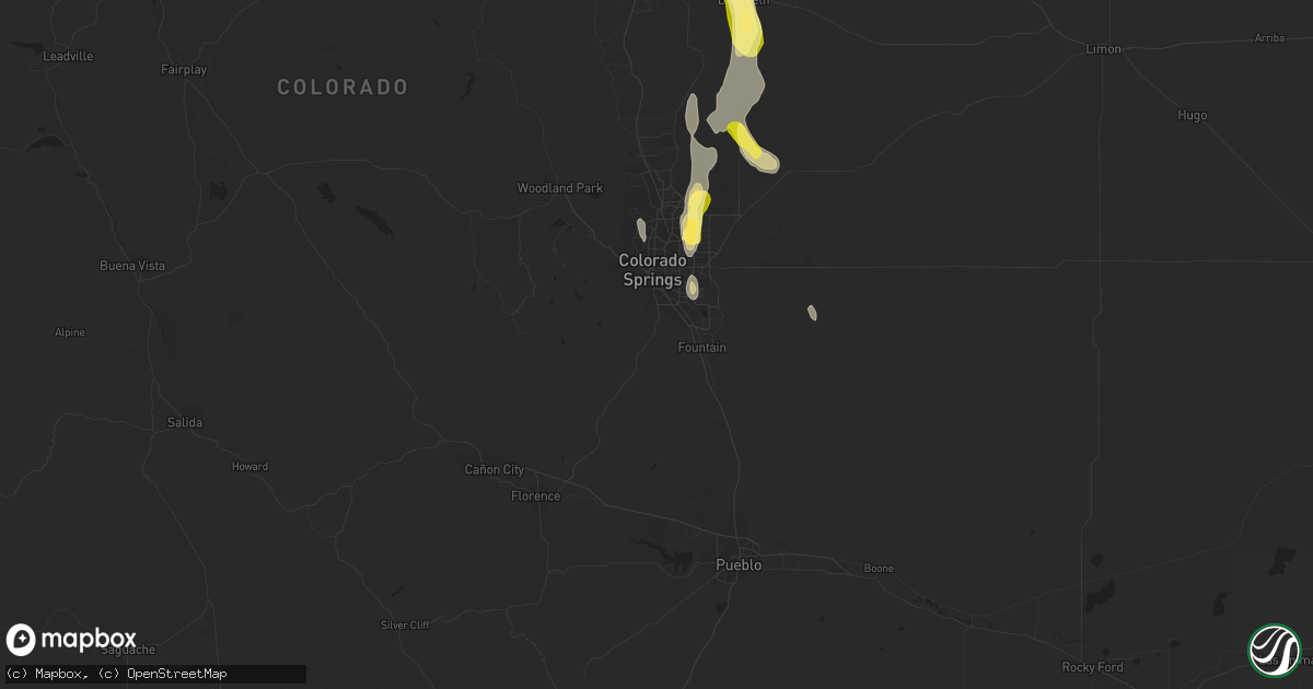 Hail map in Colorado Springs, CO on June 28, 2015