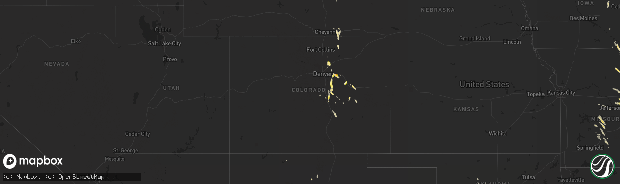 Hail map in Colorado on June 28, 2015