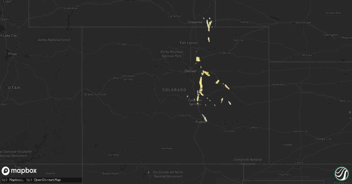 Hail map in Colorado on June 28, 2015