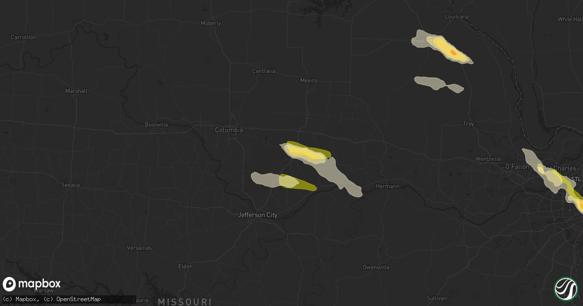 Hail map in Fulton, MO on June 28, 2015