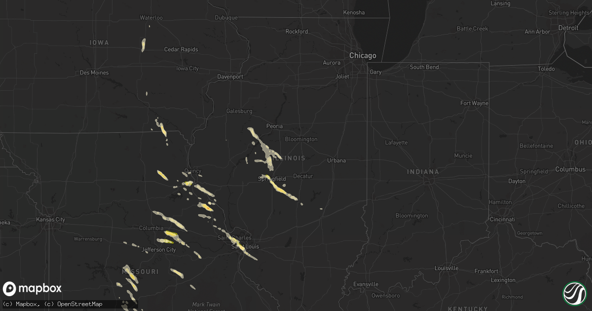 Hail map in Illinois on June 28, 2015