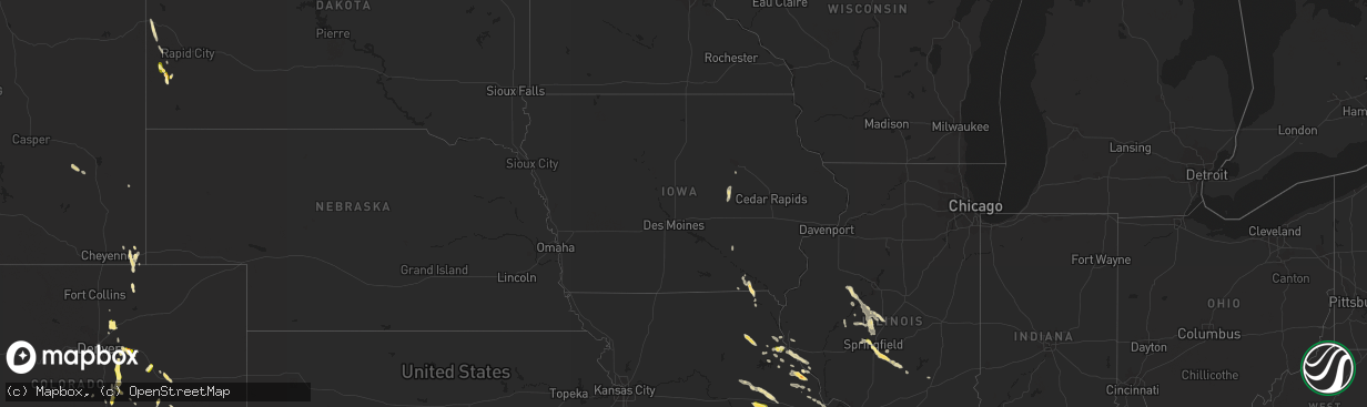 Hail map in Iowa on June 28, 2015