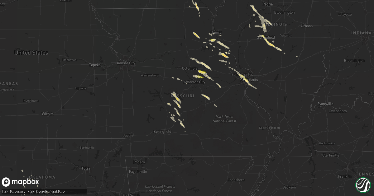 Hail map in Missouri on June 28, 2015