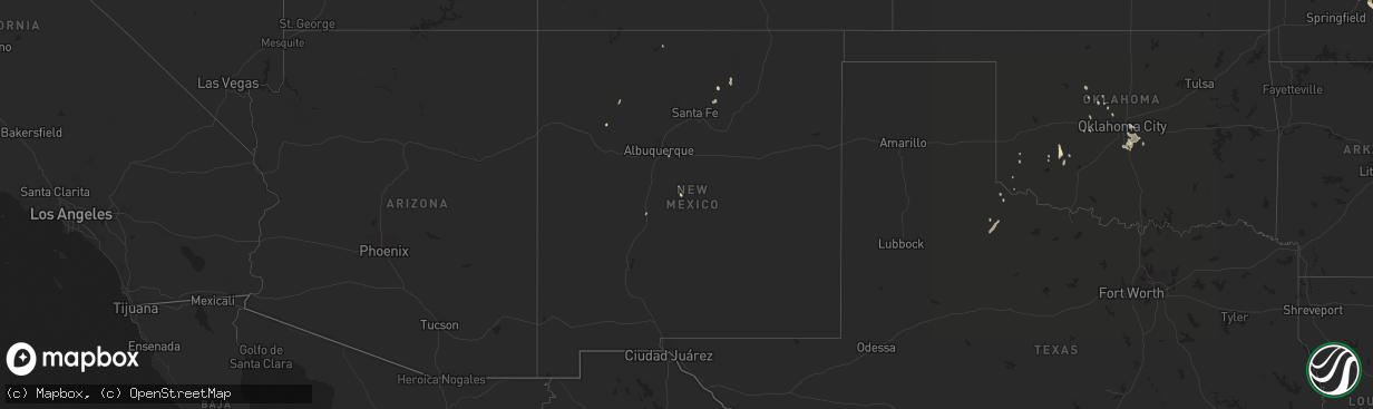 Hail map in New Mexico on June 28, 2015