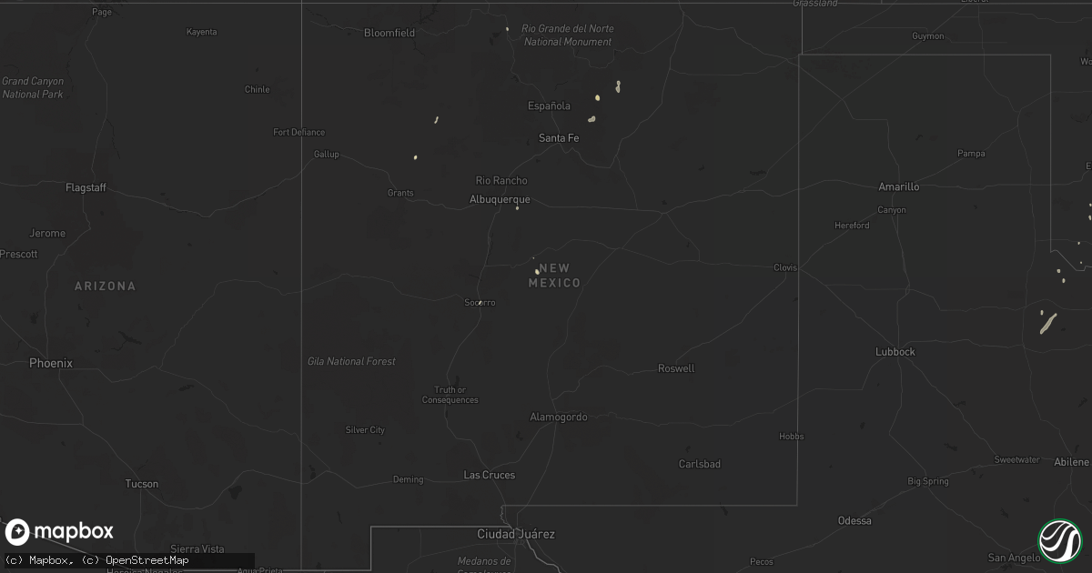 Hail map in New Mexico on June 28, 2015