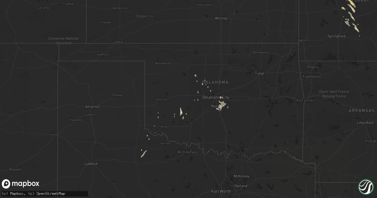 Hail map in Oklahoma on June 28, 2015