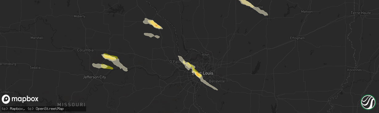 Hail map in Saint Charles, MO on June 28, 2015