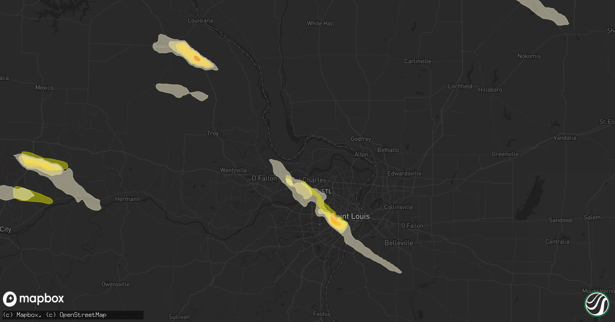 Hail map in Saint Charles, MO on June 28, 2015