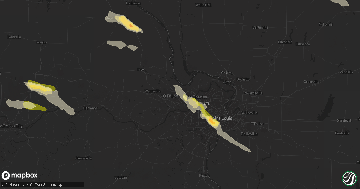 Hail map in Saint Peters, MO on June 28, 2015