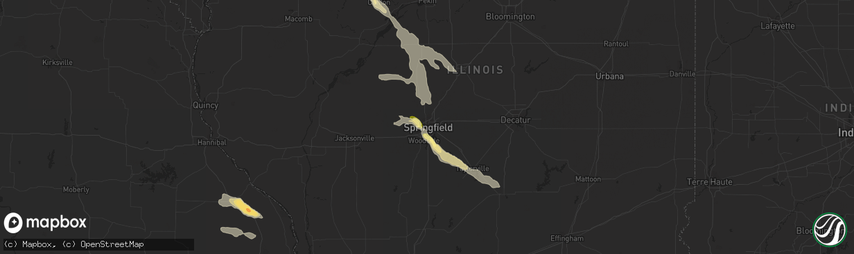 Hail map in Springfield, IL on June 28, 2015