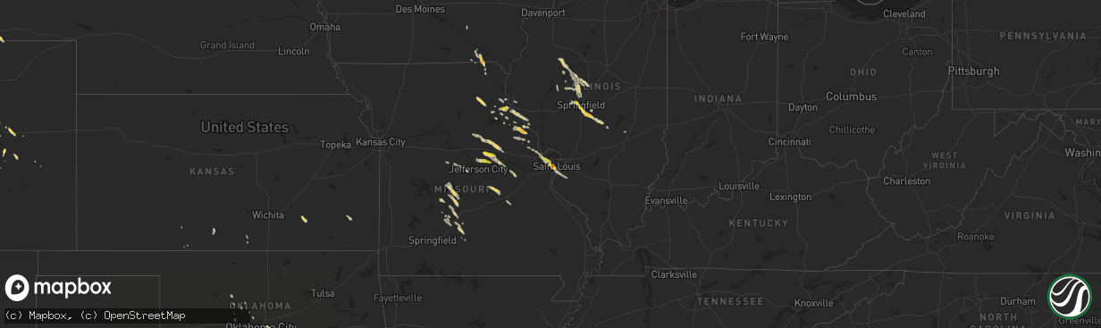 Hail map on June 28, 2015