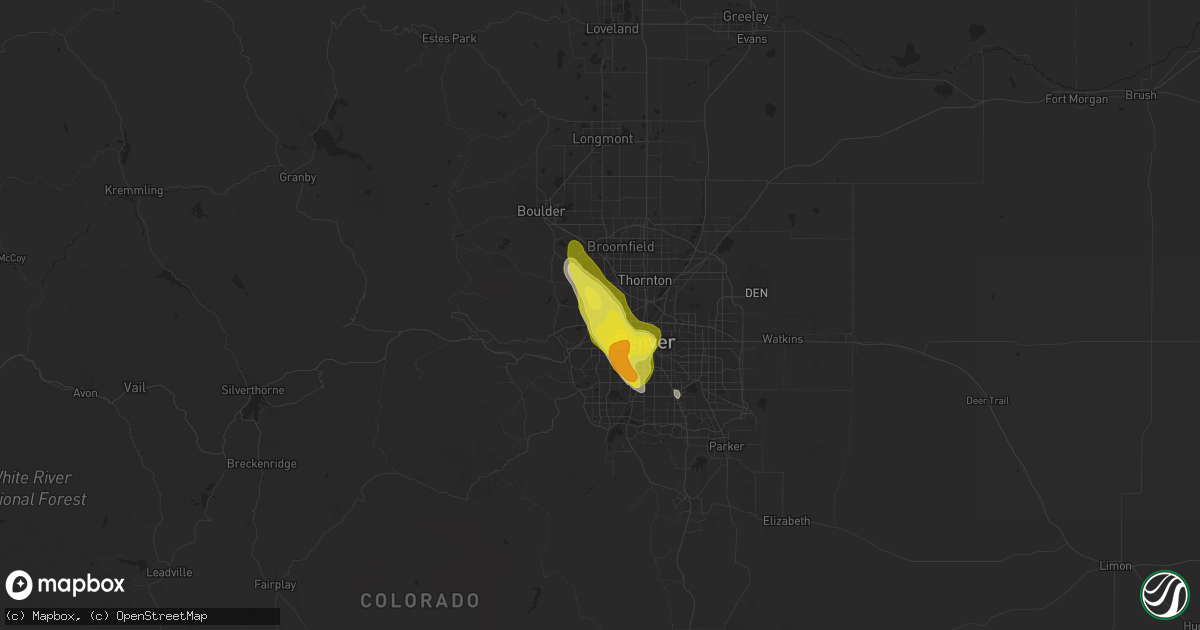 Hail map in Arvada, CO on June 28, 2016