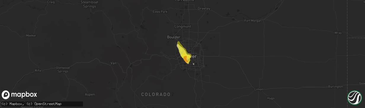 Hail map in Wheat Ridge, CO on June 28, 2016