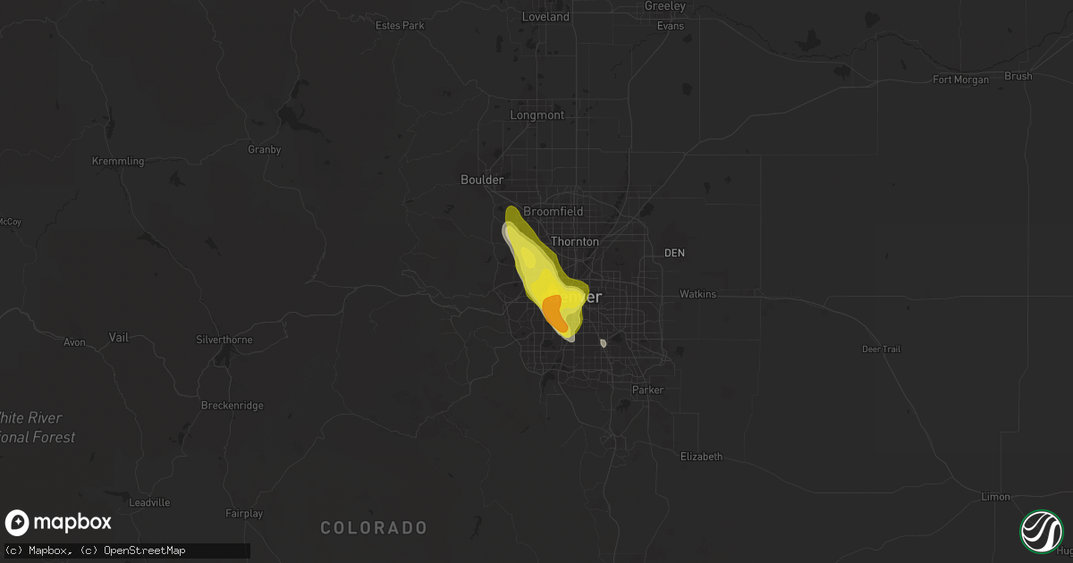 Hail map in Wheat Ridge, CO on June 28, 2016
