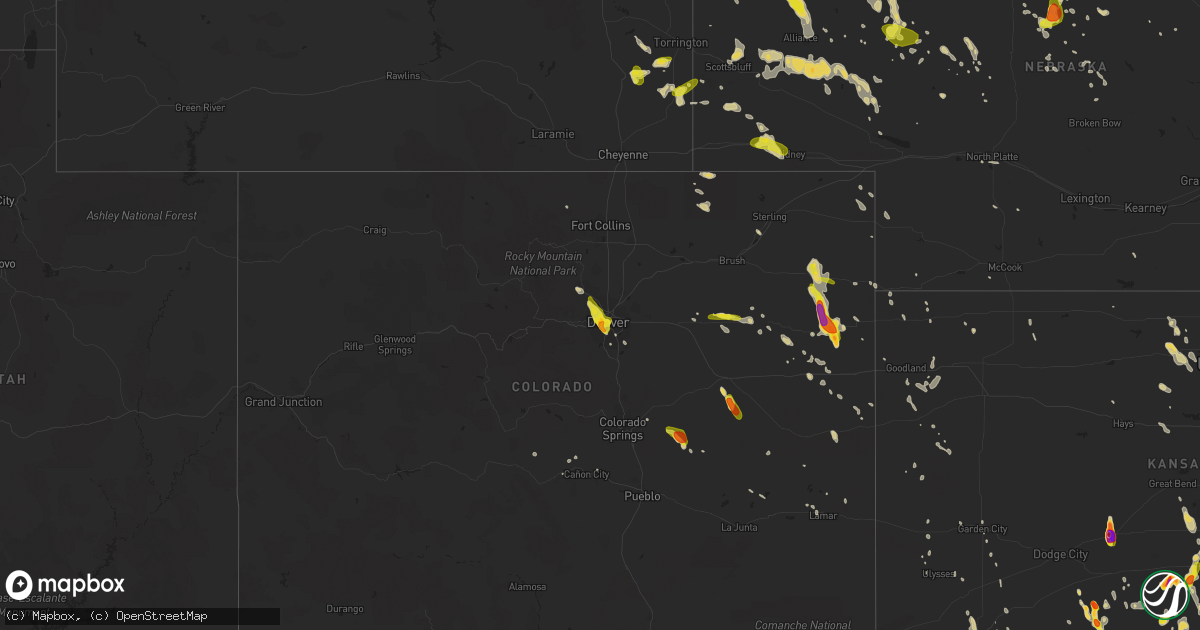 Hail map on June 28, 2016