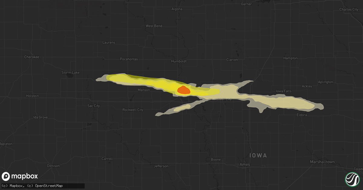 Hail map in Fort Dodge, IA on June 28, 2017