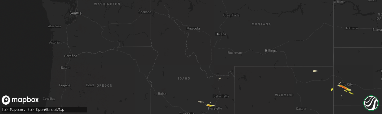 Hail map in Idaho on June 28, 2017