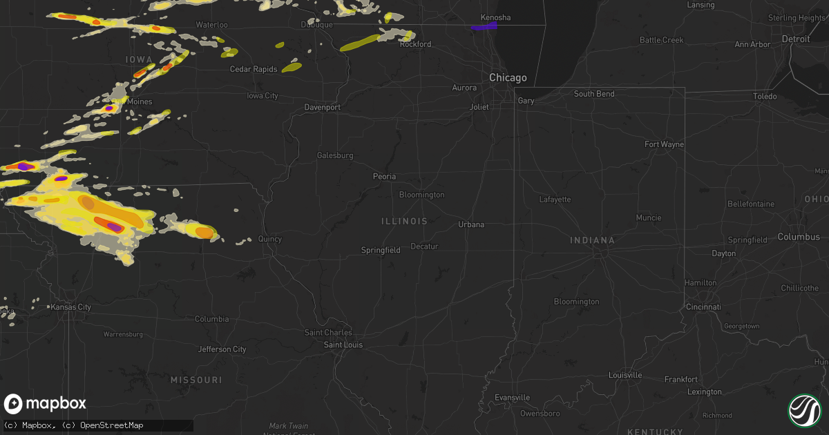 Hail map in Illinois on June 28, 2017