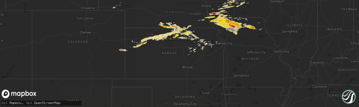 Hail map in Kansas on June 28, 2017