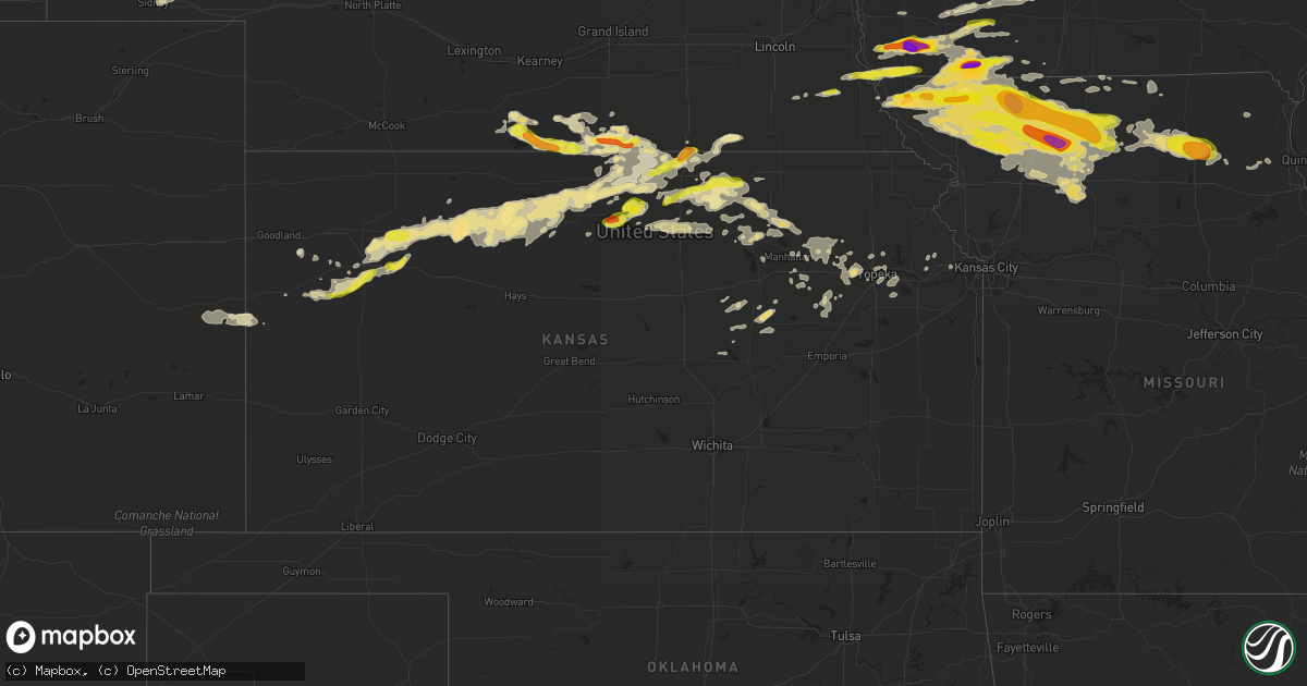Hail map in Kansas on June 28, 2017