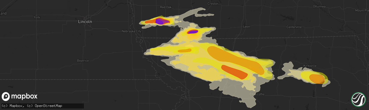 Hail map in Maryville, MO on June 28, 2017