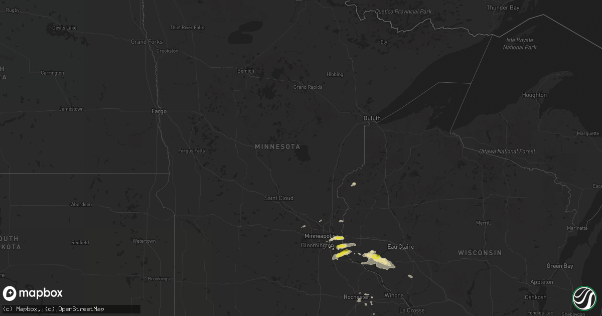 Hail map in Minnesota on June 28, 2017