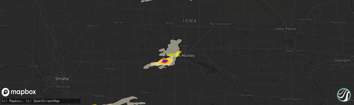 Hail map in Urbandale, IA on June 28, 2017