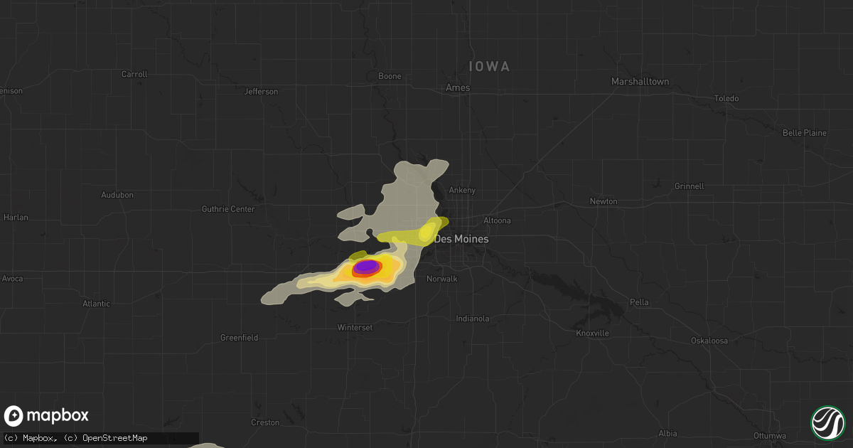 Hail map in Urbandale, IA on June 28, 2017