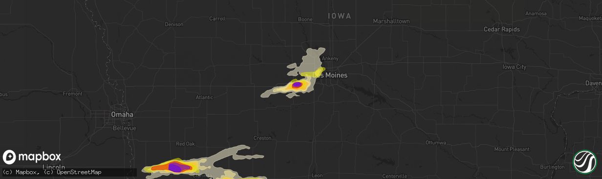 Hail map in Van Meter, IA on June 28, 2017