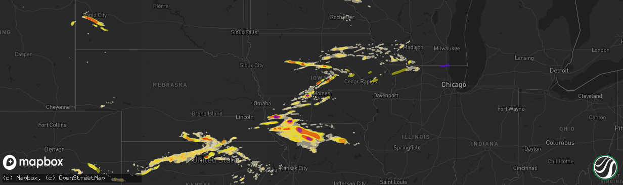 Hail map on June 28, 2017