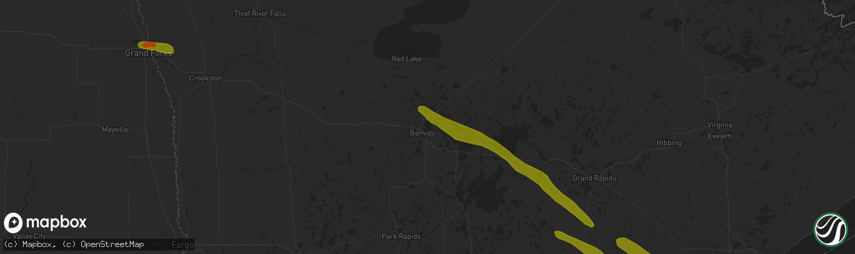 Hail map in Bemidji, MN on June 28, 2018