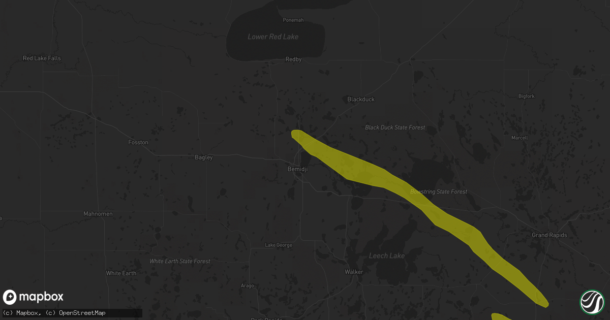 Hail map in Bemidji, MN on June 28, 2018