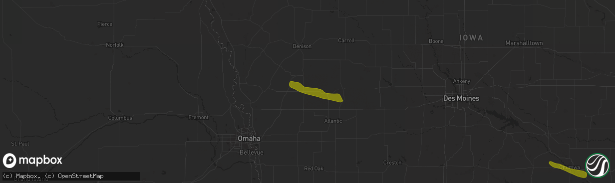 Hail map in Harlan, IA on June 28, 2018