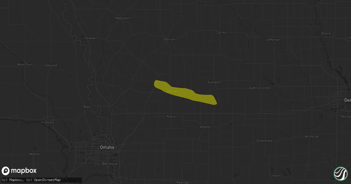 Hail map in Harlan, IA on June 28, 2018
