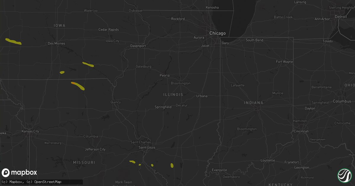 Hail map in Illinois on June 28, 2018